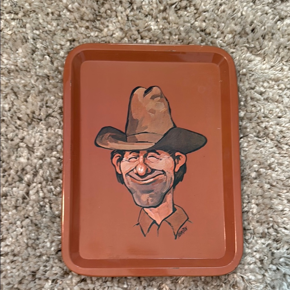 Enesco Brown Cowboy Tray